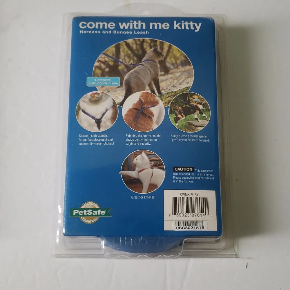 PetSafe Cat Harness and Bungee Leash - Blue Size Medium NWT